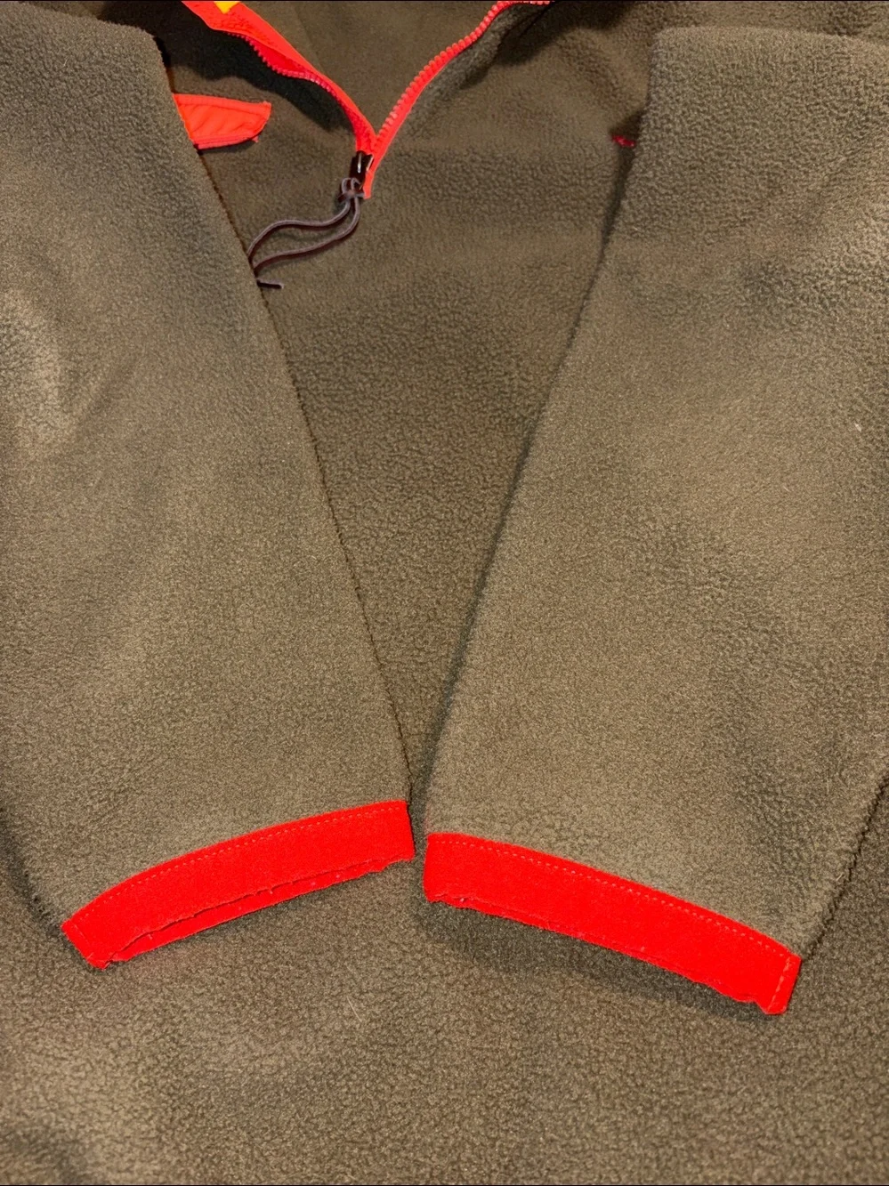 Polo Ralph Lauren Olive Green/Orange 1/4 Zip Fleece Men’s XL